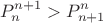 $$P_{n}^{n+1}>P_{n+1}^{n}$$