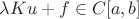 $\lambda K u + f \in C[a, b]$