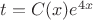 $ t = C(x){e^{4x}} \\ $