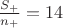 $Тогда \frac {S_+} {n_+} = 14$