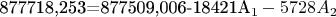 877718,253=877509,006-18421A_1-5728A_2