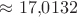 $\approx 17{,}0132$
