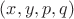 $(x,y,p,q)$