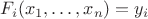 $F_i(x_1, \dots, x_n)=y_i$