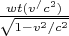 $\frac{wt(v^/c^2)}{\sqrt{1-v^2/c^2}}$