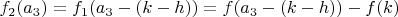 $f_2(a_3)=f_1(a_3-(k-h))=f(a_3-(k-h))-f(k)$