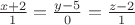 $\frac{x+2}{1}=\frac{y-5}{0}=\frac{z-2}{1}$