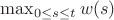 $\max_{0\le s \le t}w(s)$