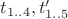 $t_{1..4}, t'_{1..5}$