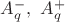 $A_q^{-},\ A_q^{+}$