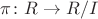 $\pi\colon R \to R/I$