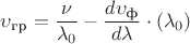 $\upsilon_\text{гр}=\dfrac{\nu}{\lambda_0}-\dfrac{d\upsilon_\text{ф}}{d\lambda}\cdot (\lambda_0)$