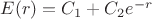 $E(r)=C_1+C_2e^{-r}$