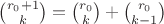 $\binom{r_0+1}{k} = \binom{r_0}{k} + \binom{r_0}{k-1}$