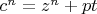 $c^{n}=z^{n}+pt$