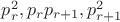 $p_r^2,p_r p_{r+1},p_{r+1}^2$