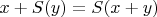 $ x+S(y)=S(x+y) $
