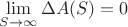 $\lim\limits_{S\to\infty}{\Delta A(S)}=0$