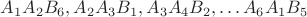 $A_1A_2B_6, A_2A_3B_1, A_3A_4B_2, &hellip; A_6A_1B_5$