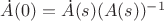 $\dot A(0)=\dot A(s)(A(s))^{-1}$
