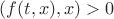 $(f(t,x),x)>0$
