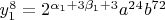 $\[y_1^8  = 2^{\alpha _1  + 3\beta _1  + 3} a^{24} b^{72} \]$