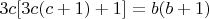 $3c[3c(c+1)+1]=b(b+1)$
