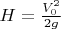 $H=\frac{V_0^2}{2g}$