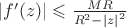 $\left\lvert f'(z)\right\rvert\leqslant \frac{MR}{R^2-\left\lvert z\right\rvert^2}$