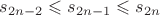 $s_{2n-2}\leqslant s_{2n-1}\leqslant s_{2n}$