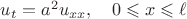 $u_t = a^2 u_{xx},\quad 0\leqslant x \leqslant \ell$