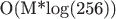 O(M*log(256))