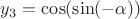 $y_3= \cos ( \sin (- \alpha ))$
