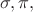 $\sigma,\pi,$