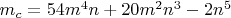 $m_c = 54m^4n+20m^2n^3-2n^5$