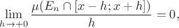 $$\lim_{h\to+0}\frac{\mu(E_n\cap[x-h;x+h])}h=0,$$