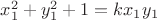 $x_1^2 +y_1^2 +1 =k x_1 y_1$