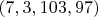 $(7,3,103,97)$