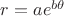 $r = ae^{b\theta}\,$