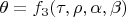 $\theta=f_3(\tau,\rho,\alpha,\beta)$