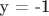 y = -1