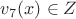 $v_7(x)\in Z$