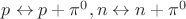 $p\leftrightarrow p+\pi^{0}, n\leftrightarrow n+\pi^{0}$