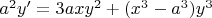 $a^2y'=3axy^2+(x^3-a^3)y^3$
