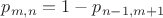 $p_{m,n}=1-p_{n-1,m+1}$