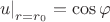 $\left. u\right\rvert_{r=r_{0}}=\cos{\varphi}$