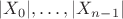 $|X_0|, \ldots, |X_{n-1}|$