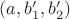 $(a, b_1', b_2')$