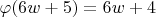 $\varphi(6w +5) = 6w +4$