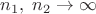 $n_1,\; n_2 \to \infty$